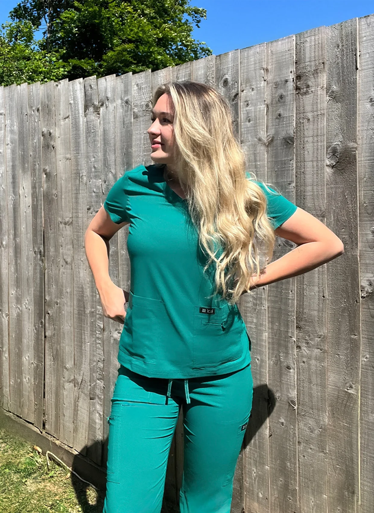 Koi Basics Becca Scrub Top - Flamingo - Image 4