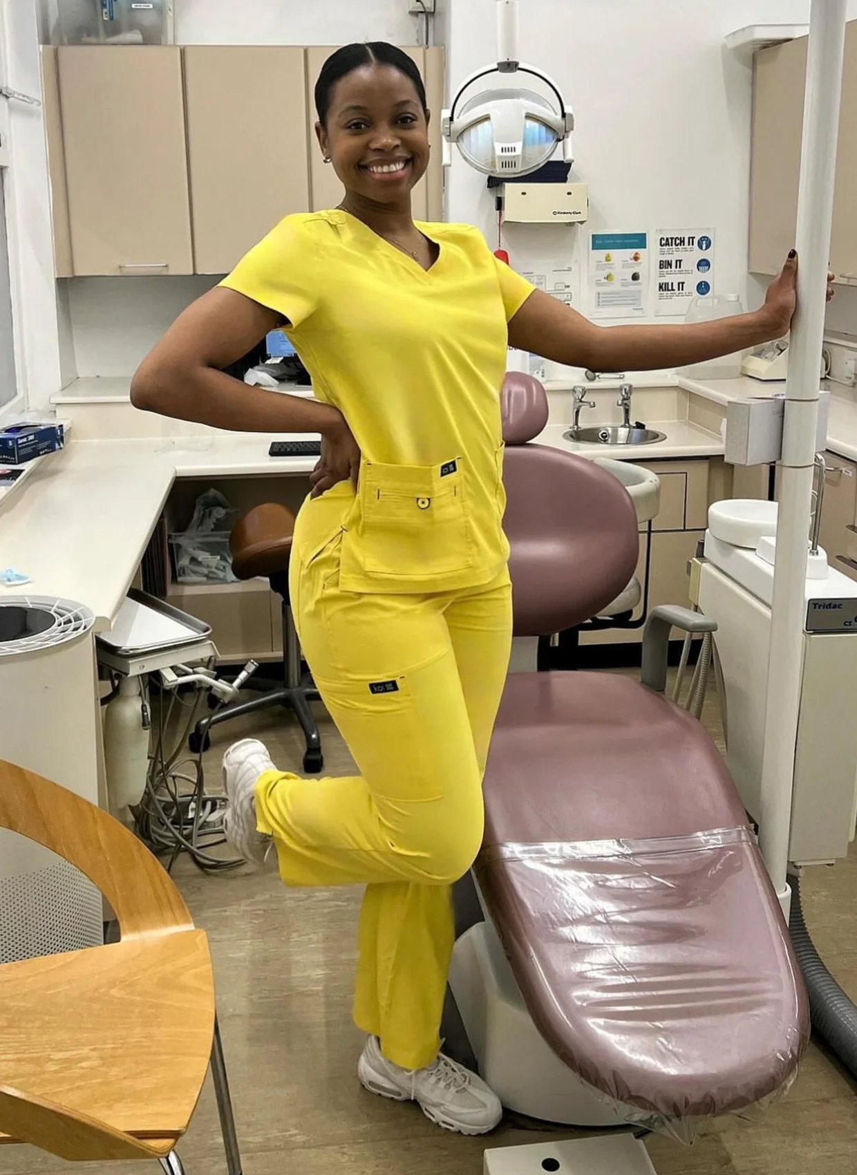 Koi Basics Becca Scrub Top - Flamingo - Image 6