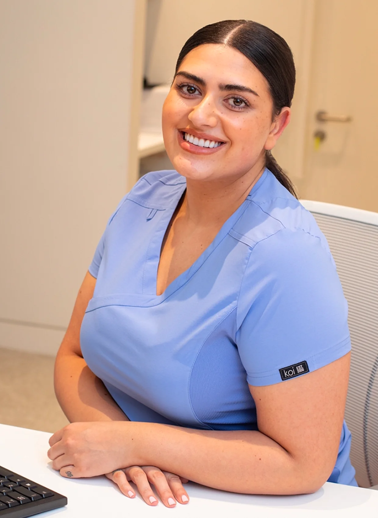 Koi Basics Katie Scrub Top -  Royal - Image 4