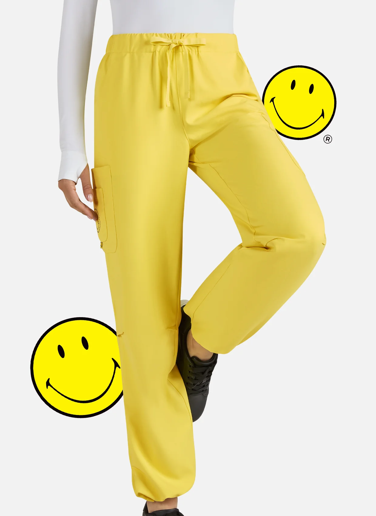 Koi Smiley World Jubilant Scrub Trousers - Loving Yellow - SALE - Image 3
