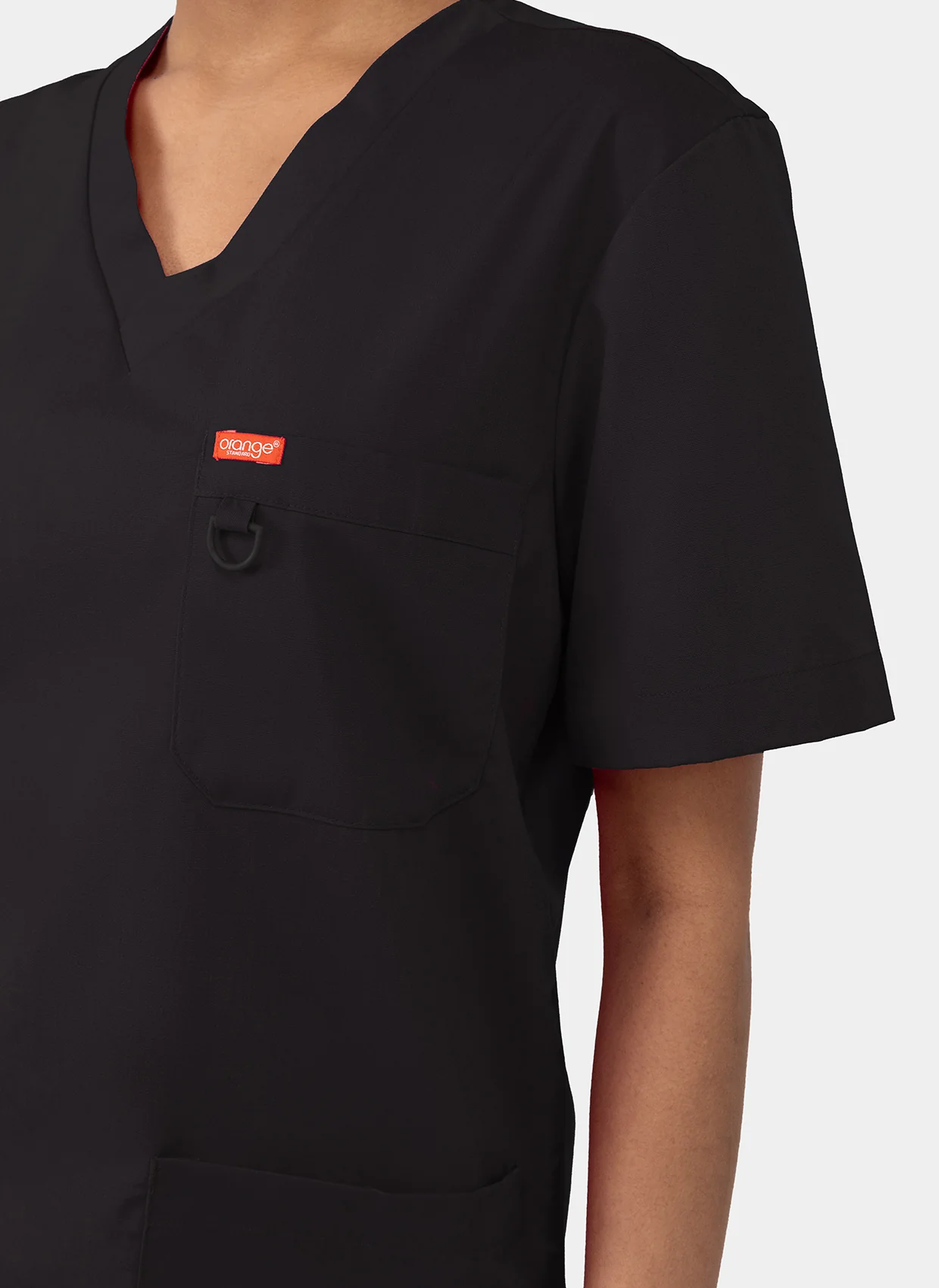 Unisex Orange Standard Balboa Scrub Top - Black - Image 3