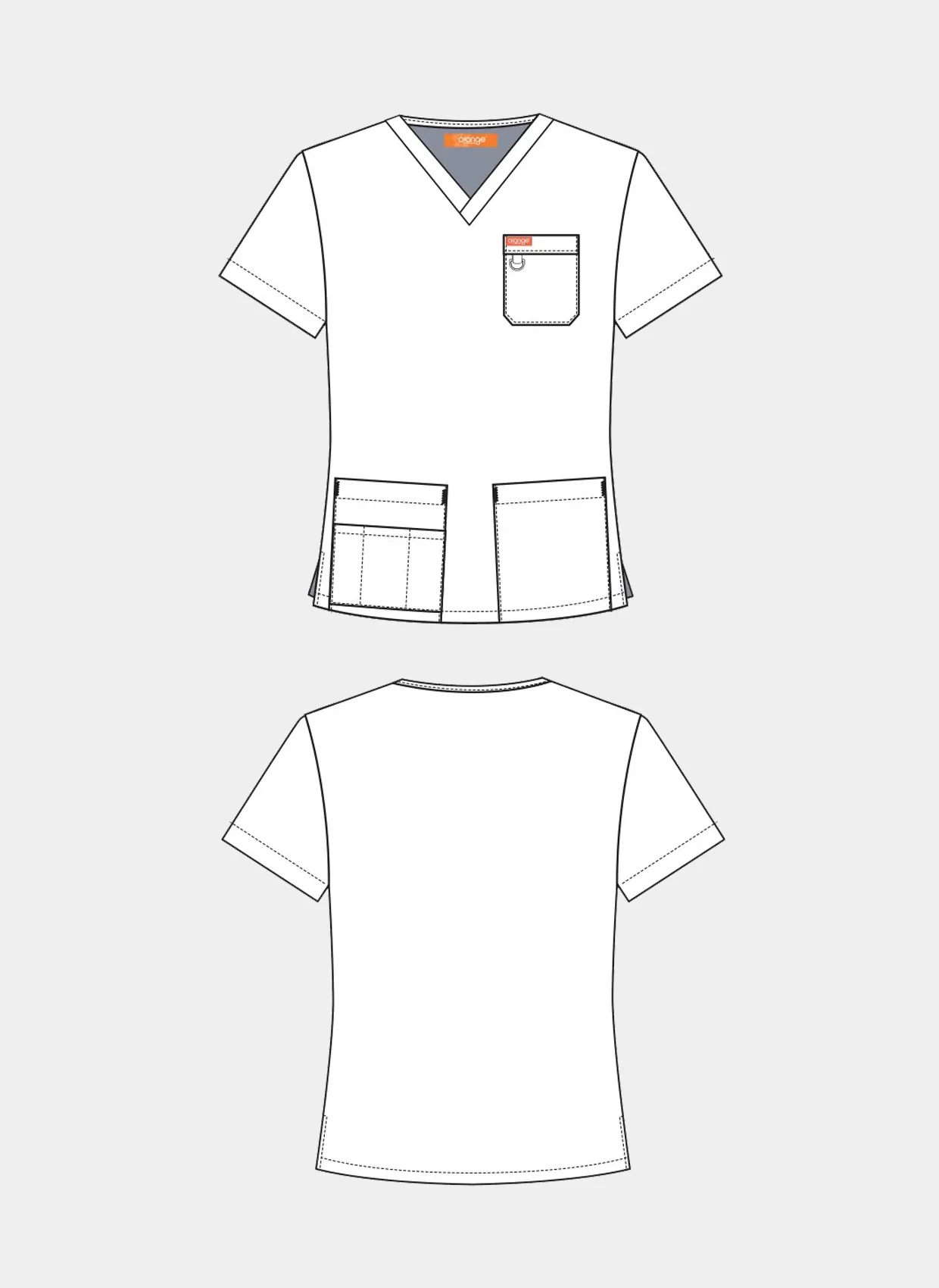 Unisex Orange Standard Balboa Scrub Top - Charcoal - Image 10