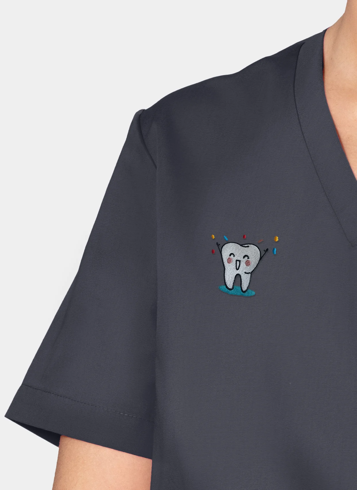 Unisex Orange Standard Balboa Scrub Top - Charcoal - Image 7