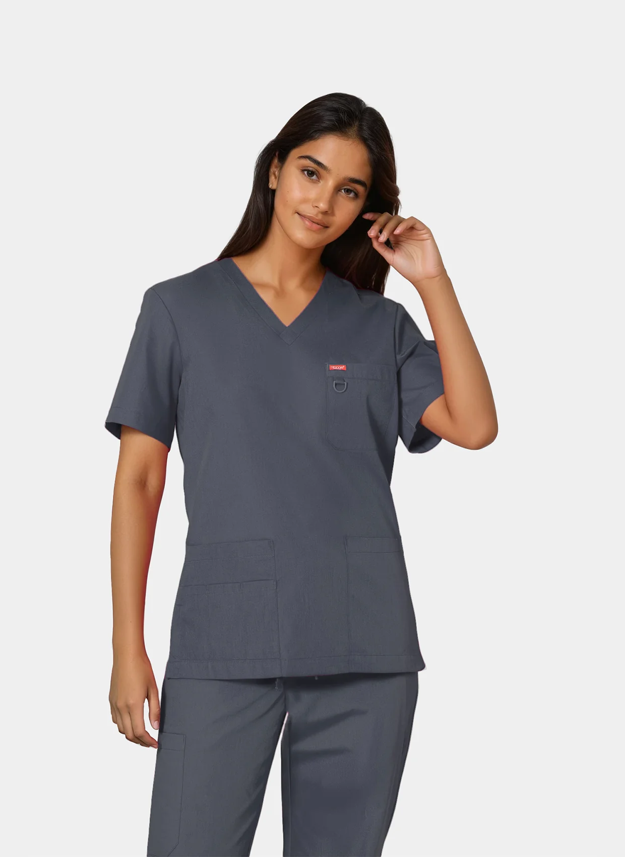 Unisex Orange Standard Balboa Scrub Top - Charcoal - Image 9