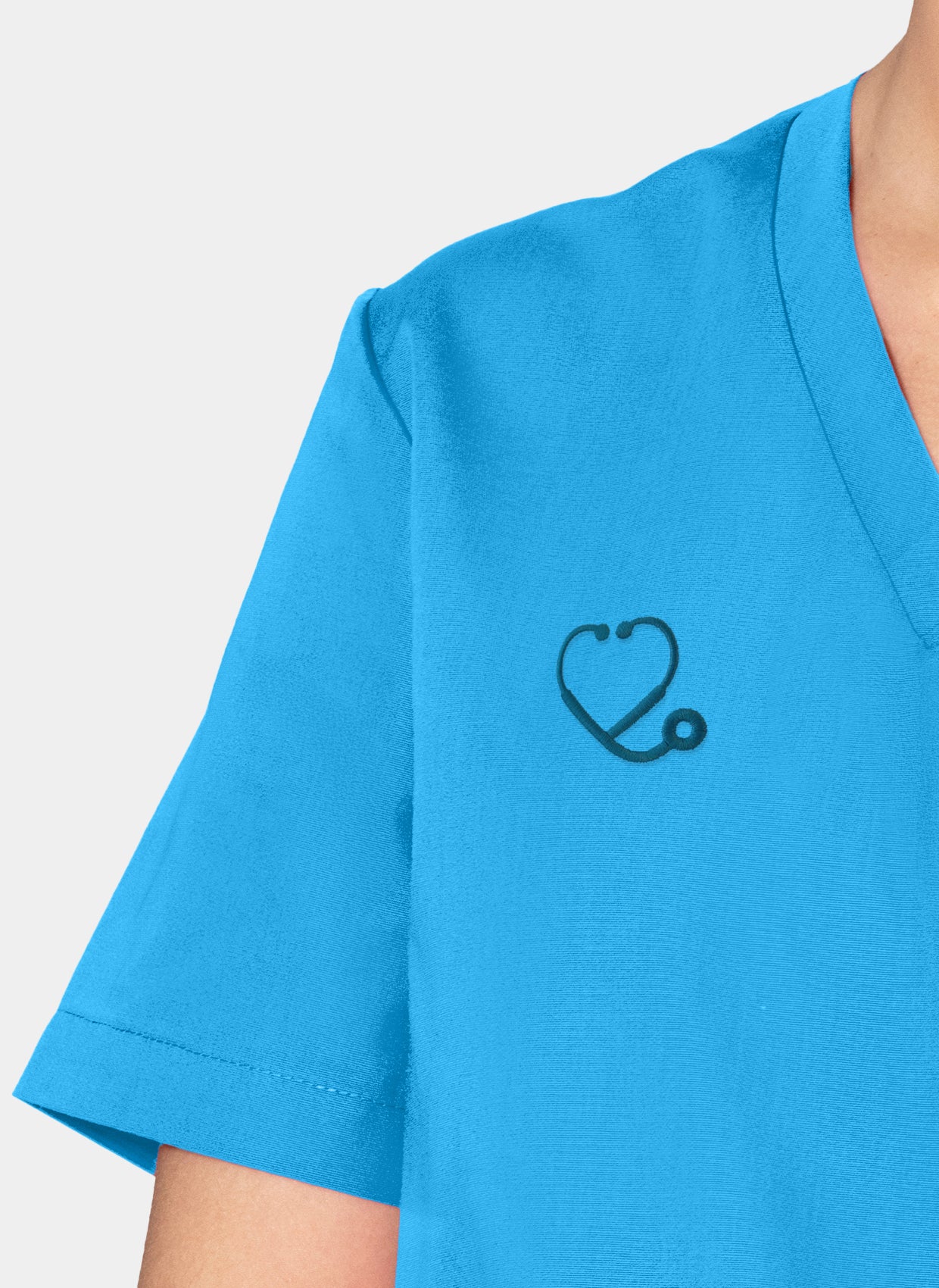 Unisex Orange Standard Balboa Scrub Top - Electric Blue - Image 4