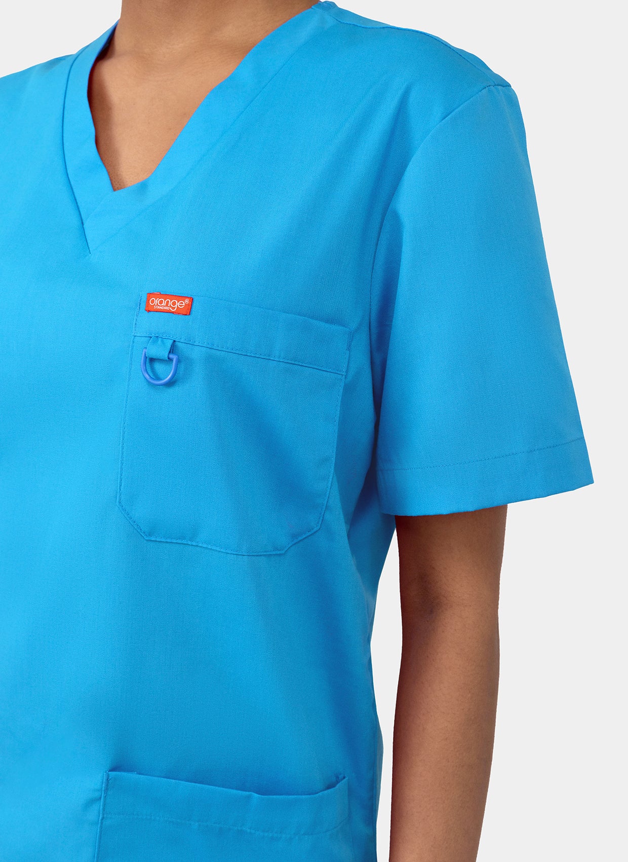 Unisex Orange Standard Balboa Scrub Top - Electric Blue - Image 5