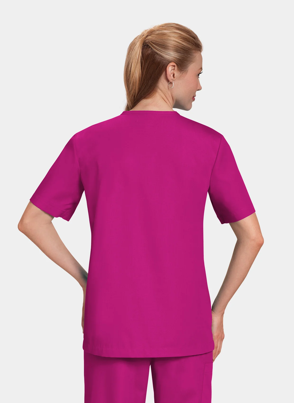 Unisex Orange Standard Balboa Scrub Top - Fierce Fuchsia - Image 6