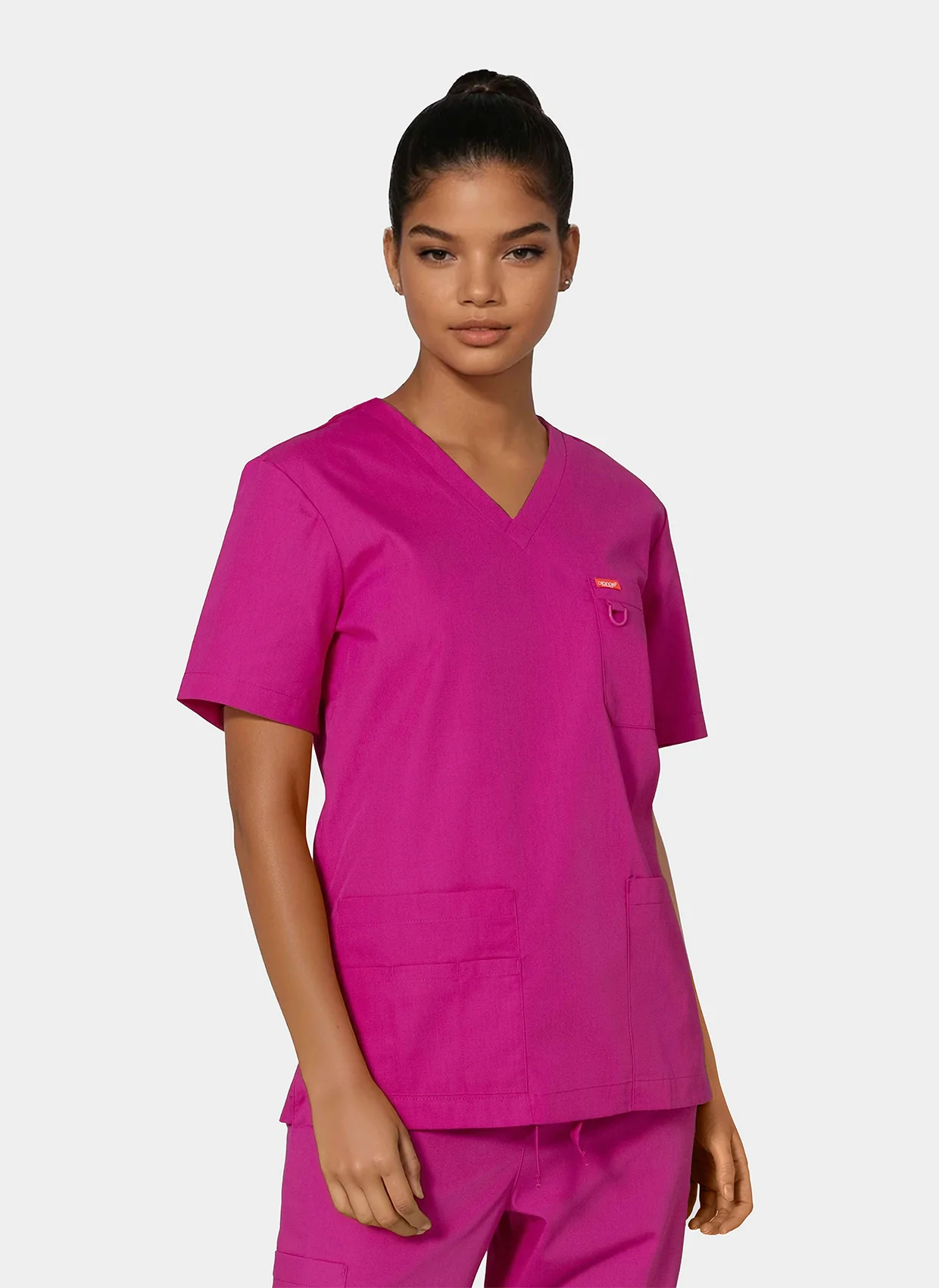 Unisex Orange Standard Balboa Scrub Top - Fierce Fuchsia - Image 8