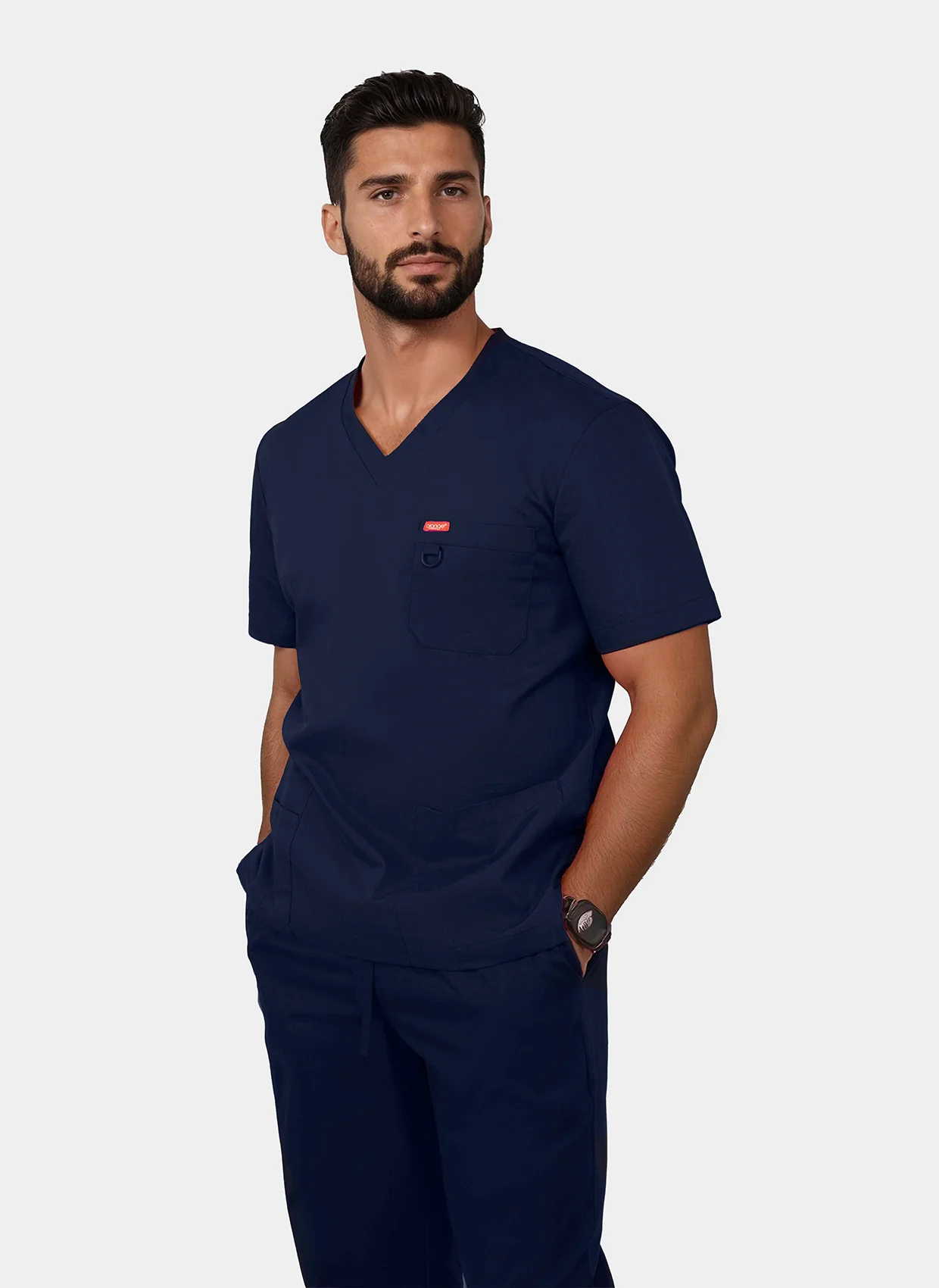 Unisex Orange Standard Balboa Scrub Top - Navy - Image 4