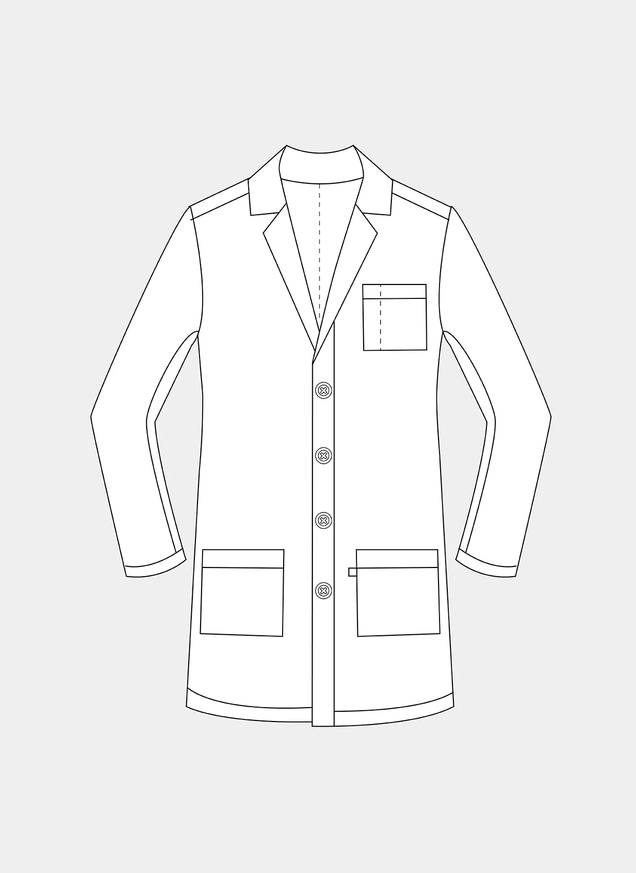 HappyFIT Unisex White Lab Coat - Image 3